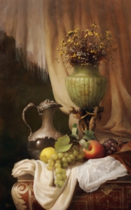 Still life with green vase